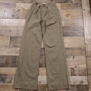 FRAME Le Service Wide Leg Pants in Militia Green - Women's Size 23